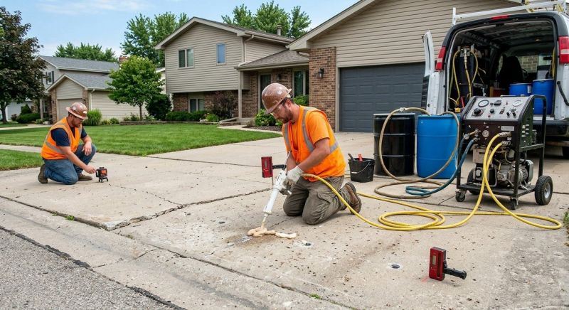 Sunken Driveway Lifting in Des Moines, IA